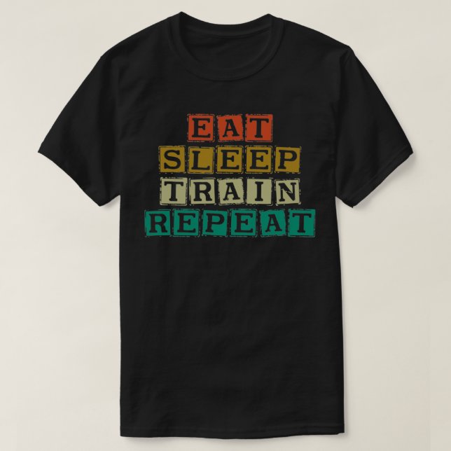 Camiseta Coma Repetição do Comboio do Sono (Frente do Design)