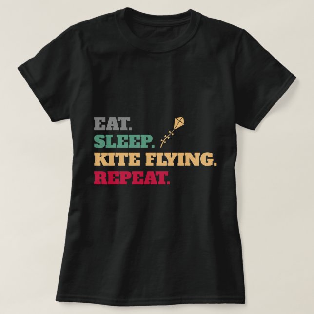 Camiseta Coma Repetição do Comboio Voador Kite (Frente do Design)