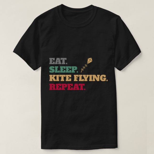 Camiseta Coma Repetição do Comboio Voador Kite (Frente do Design)