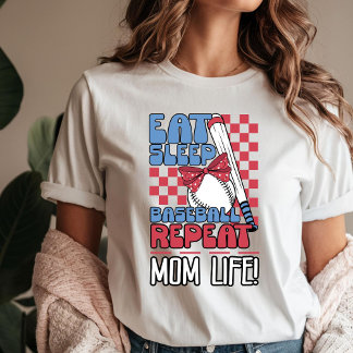 Camiseta Coma Repetições De Beisebol No Sono, Mãe