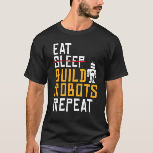 Camiseta Coma Robôs de Compilação Repetir Robótica