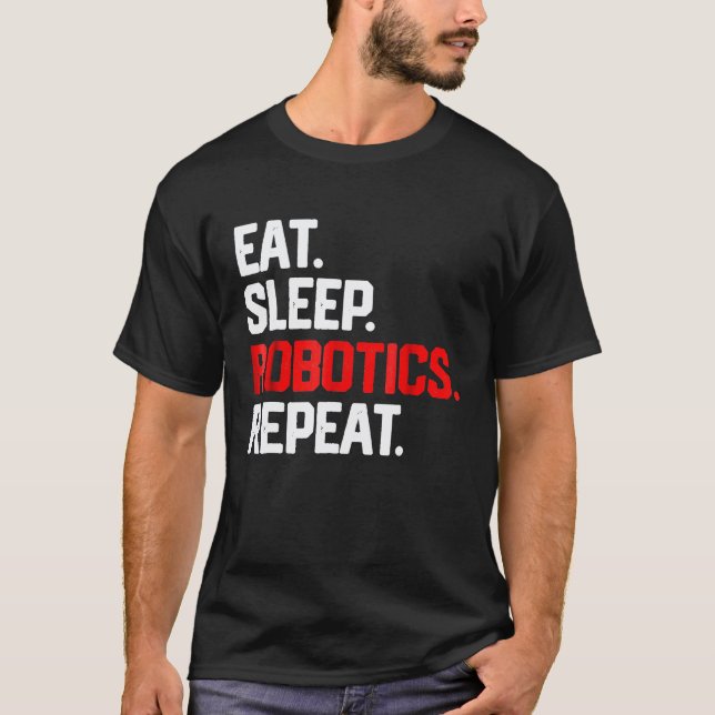 Camiseta Coma Robótica Repita Engenheiro de Robôs Mecânico (Frente)