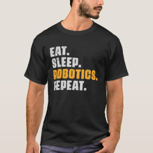 Camiseta Coma Robótica Sono Repete Robôs Ciência Retro Vi