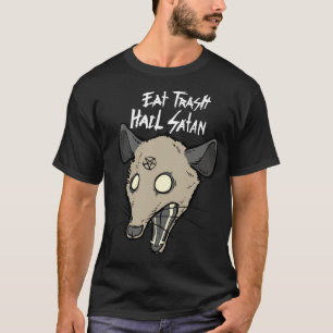 Camiseta Coma Satã de granizo do lixo Engraçado Occult Poss