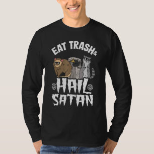 Camiseta Coma Satã de granizo Ogambm Raccoon Gótico Rock De