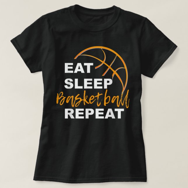 Camiseta Coma-se, no basquetebol, Repete-se a camisa-roupa (Frente do Design)