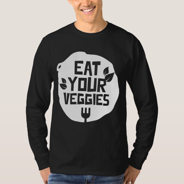 Camiseta Coma Seu Plano Vegetariano De Hortas De Veggies (Frente)