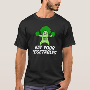 Camiseta Coma Seus Legumes Brócolis Orgânico Vegano Eu Amo