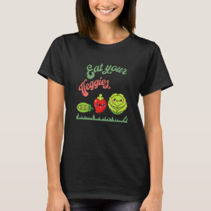 Camiseta Coma Seus Legumes Vida Vegana Fofa Base Vegetal