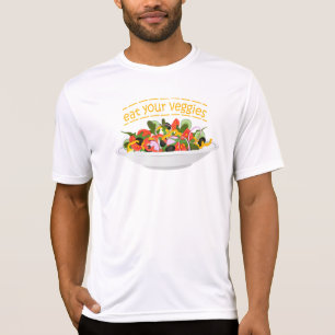 Camiseta Coma seus vegetais Cite salada fresca misturar tig
