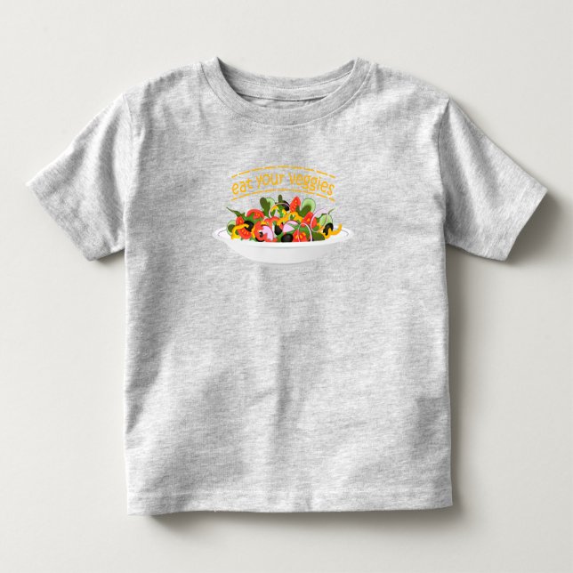 Camiseta Coma seus vegetais Cite salada fresca misturar tig (Frente)