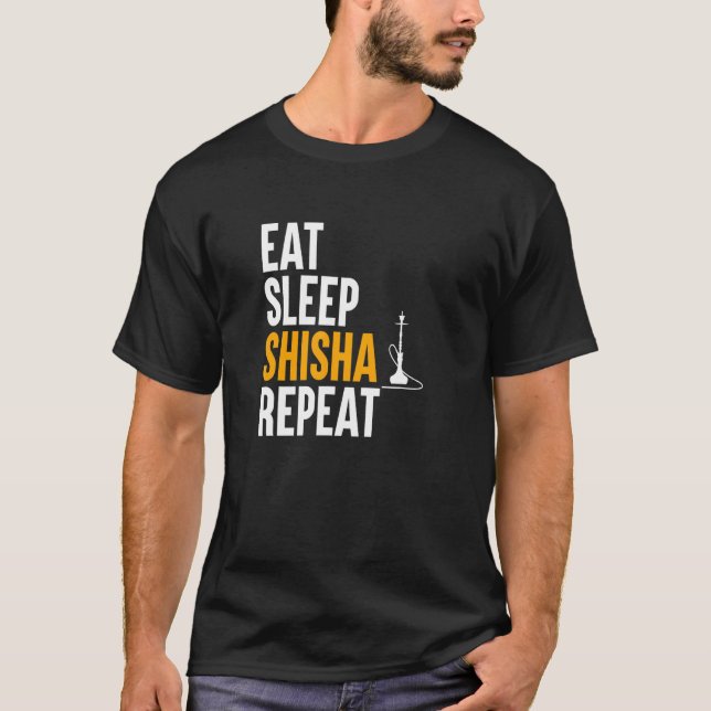 Camiseta Coma Shisha Repetir - Tubo de Água Fumar Hookah (Frente)