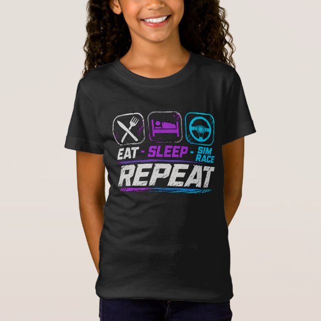 Camiseta Coma sim raça repita para fãs de corridas de simul (Frente)