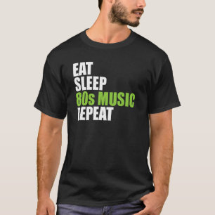 Camiseta Coma Sleep 80s Music Repeat Shirt Music Lovers Mus