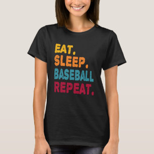 Camiseta Coma Sleep Baseball Repente Meninos Mulheres Espor