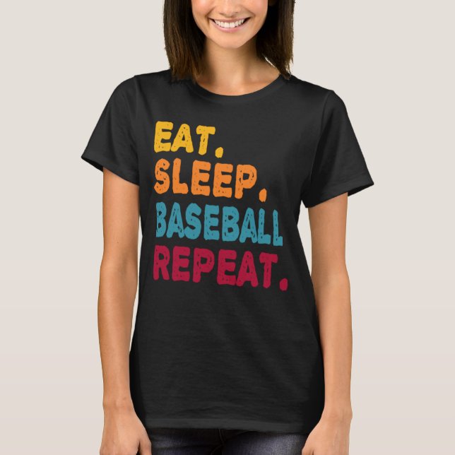 Camiseta Coma Sleep Baseball Repente Meninos Mulheres Espor (Frente)