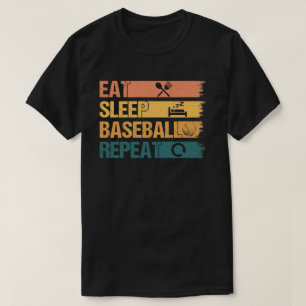 Camiseta Coma Sleep Baseball Repetir Jogador De Baseball En
