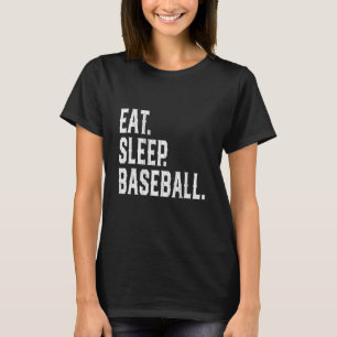 Camiseta Coma Sleep Baseball Repetir Jogador De Baseball Fu