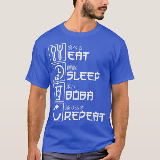 Camiseta Coma Sleep Boba Repete Anime Bubble Tea Manga Otak