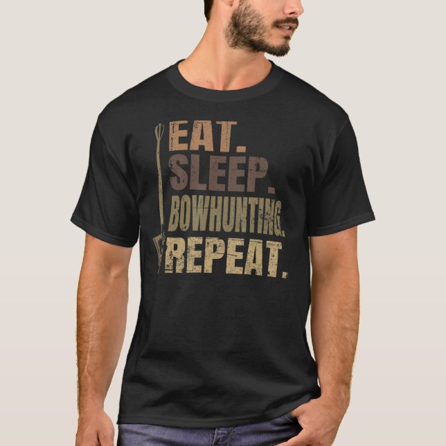 Camiseta Coma Sleep Bowhuning Repete Camo Archery Bowhuntin (Frente)