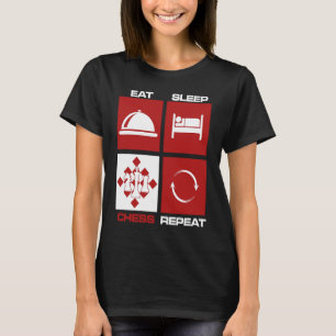 Camiseta Coma Sleep Chess Repete Habilidades Mover King Kni