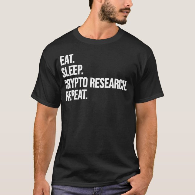 Camiseta Coma Sleep Crypto Research Repete Funny Stock Trad (Frente)
