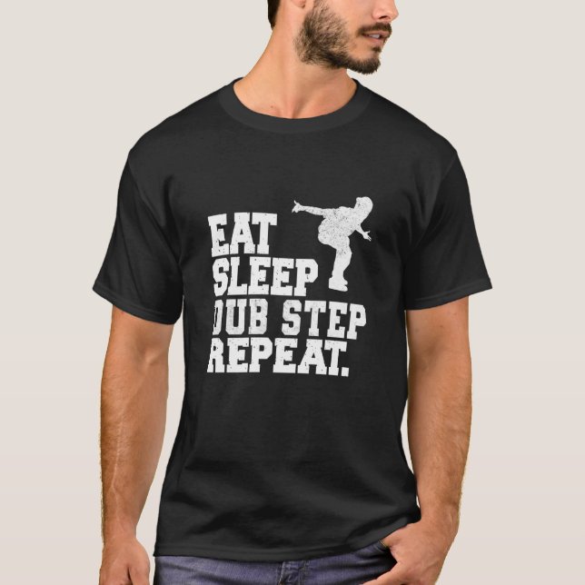 Camiseta Coma Sleep Dub Step Repete Músico Dançarino Músico (Frente)