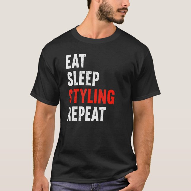 Camiseta Coma Sleep Estimulando Repetidamente Cabelo Stylis (Frente)