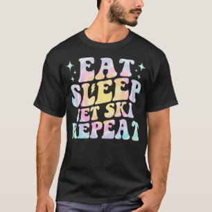 Camiseta Coma Sleep jet ski Repetir jato de esqui Lover Tie