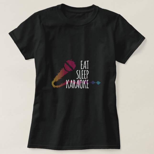 Camiseta Coma Sleep Karaoke Microphone Music Gift (Frente do Design)