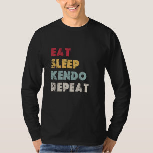 Camiseta Coma Sleep Kendo Repete Bamboo Sword Fight Kendoka