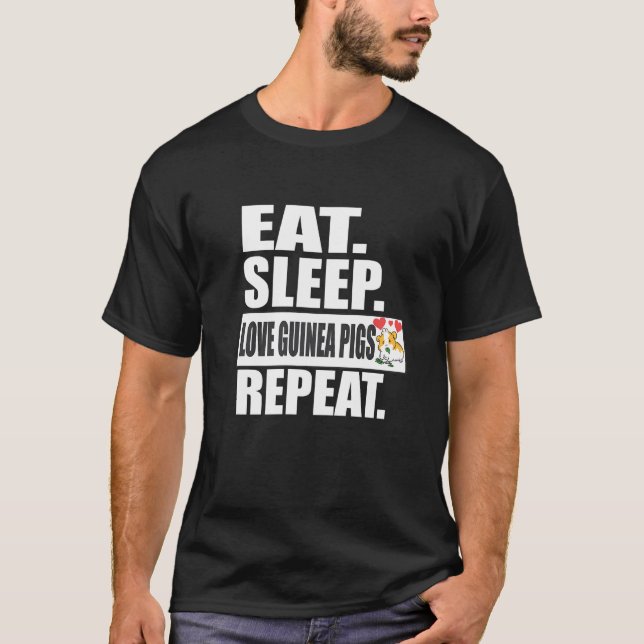 Camiseta Coma Sleep Love Guiné Pigs Repete Animal (Frente)