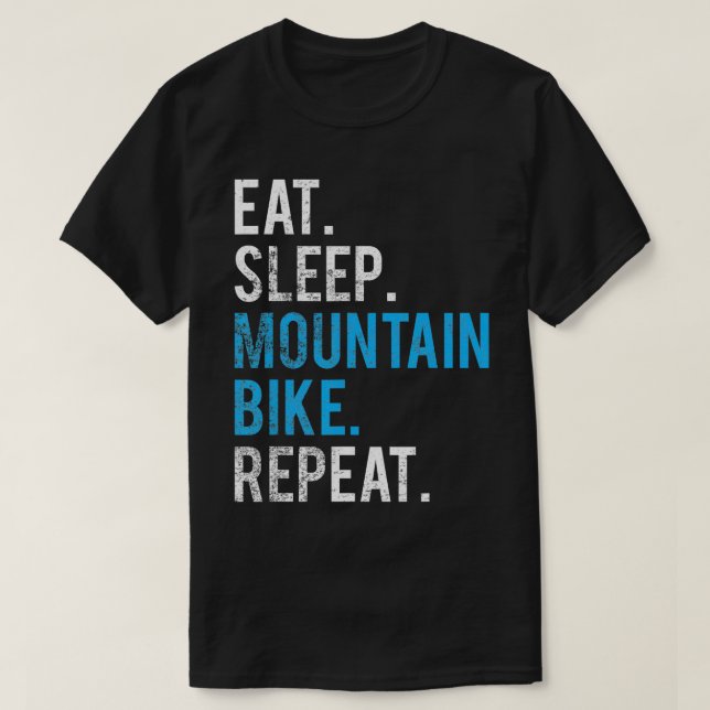 Camiseta Coma Sleep Mountain Bike Repete Montanha Biking (Frente do Design)