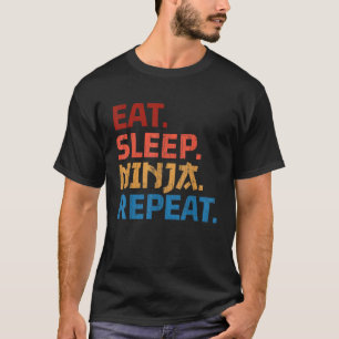 Camiseta Coma Sleep Ninja Repete Aniversário Presente Garot