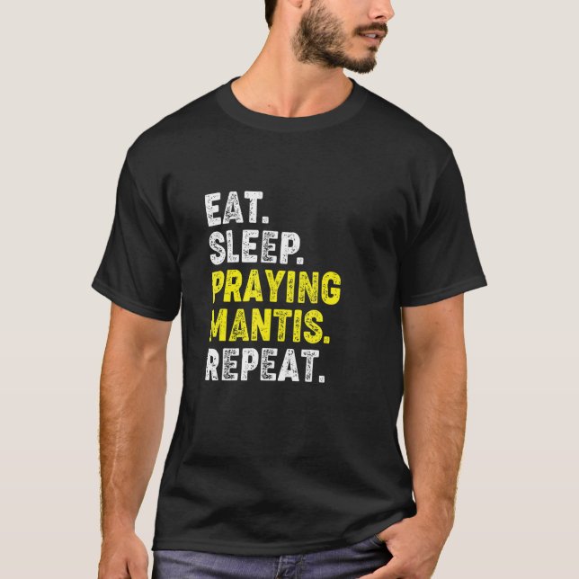 Camiseta Coma Sleep Rezando Mantis Repita. Kung Fu Chinese  (Frente)