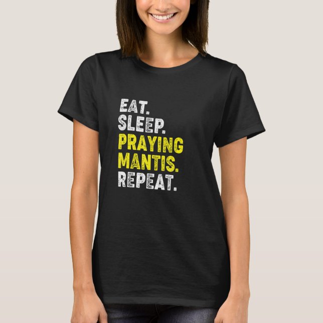 Camiseta Coma Sleep Rezando Mantis Repita. Kung Fu Chinese  (Frente)