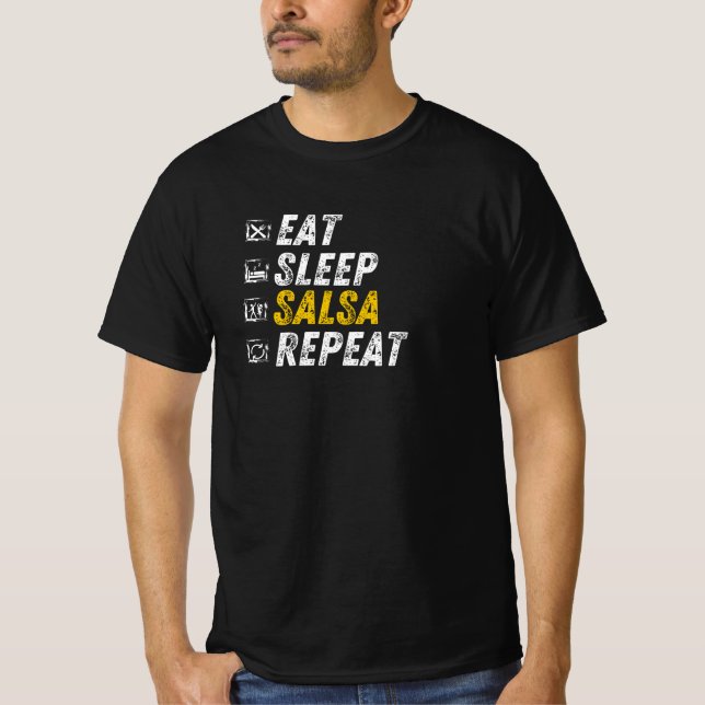 Camiseta Coma Sleep Salsa - Salsa - Salsa Dancer Gift - Dan (Frente)