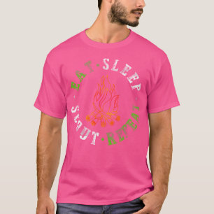 Camiseta Coma Sleep Scout Repita O Esboço De Acampamento Pa