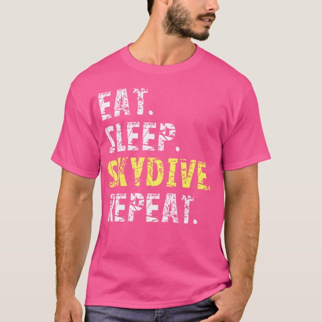 Camiseta Coma Sleep Skydive Repete Discagem Engraçada (Frente)