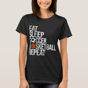Camiseta Coma Sleep Soccer Basquete Repete Bola Divertida 