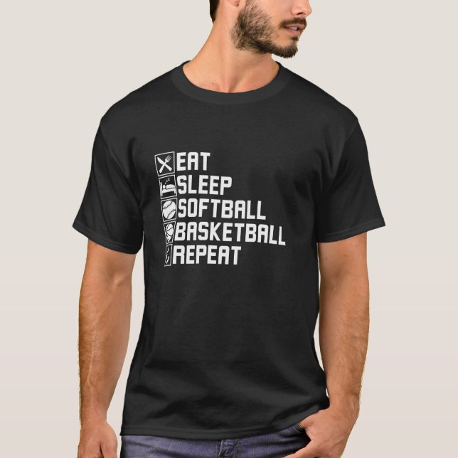 Camiseta Coma Sleep Softball Jogando Volta Esportiva (Frente)