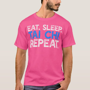 Camiseta Coma Sleep Tai Chi Repete Engraçado Combatente Art