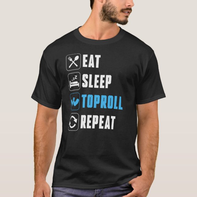 Camiseta Coma Sleep Toproll Repetir Armwrestler Arm Wrestli (Frente)