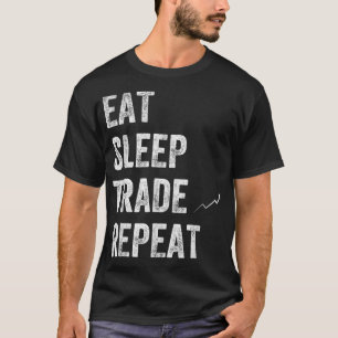 Camiseta Coma Sleep Trade Repete Dia da Transação de Ações