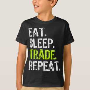 Camiseta Coma Sleep Trade Repete Dia Negociação de Ações Co