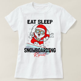 Camiseta Coma Snowboard Repetitiva Festa de Natal Legal