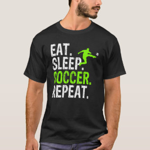 Camiseta Coma Soccer do Sono Repetir Gráfico de Futebol