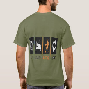 Camiseta Coma Sonho Basquete Repita Impressão Costas