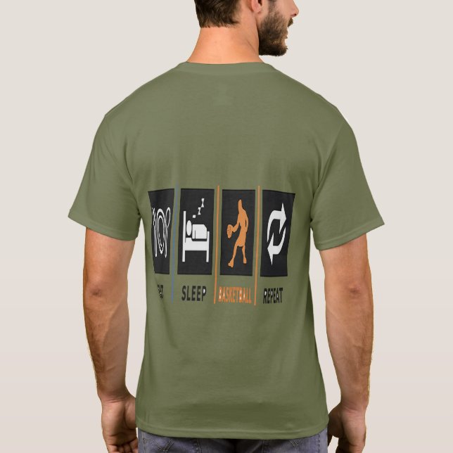 Camiseta Coma Sonho Basquete Repita Impressão Costas  (Verso)