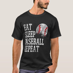 Camiseta Coma Sonho Beisebol Repita Treinador Equipe Jogado